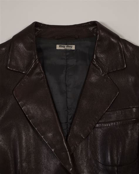 miu miu coat leather wool|Miu Miu Jackets .